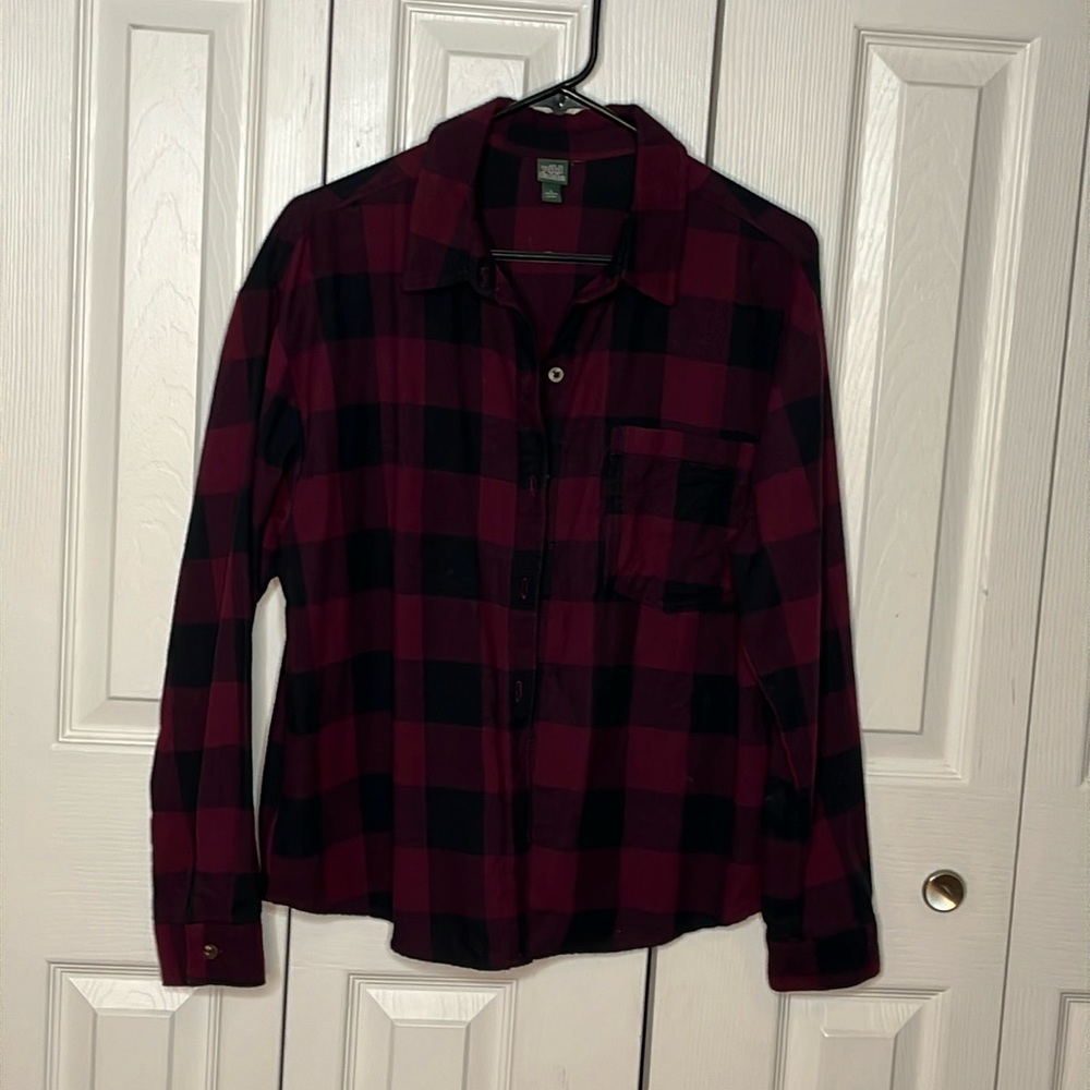 Wild Fable Buffalo Plaid Boxy Flannel Top